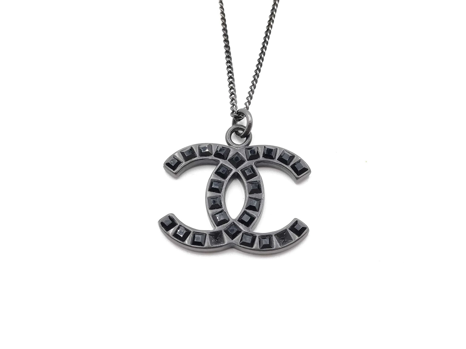 CHANEL 09P 09P Black Coco Necklace Necklace