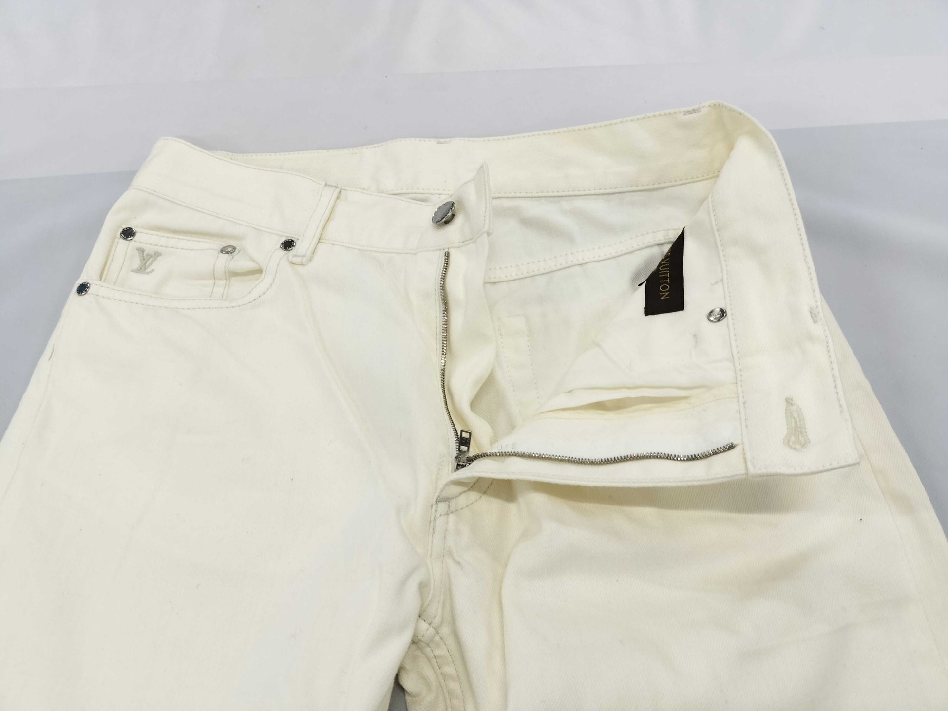 LOUIS VUITTON White Denim Pants
