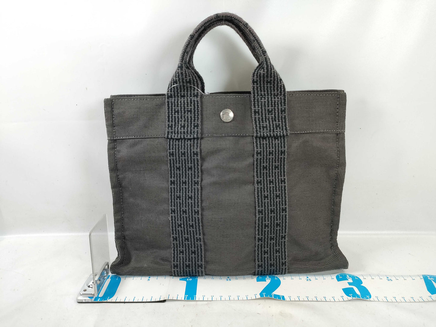 HERMES Foult Foult Mini Canvas Gray Handbag with Padlock