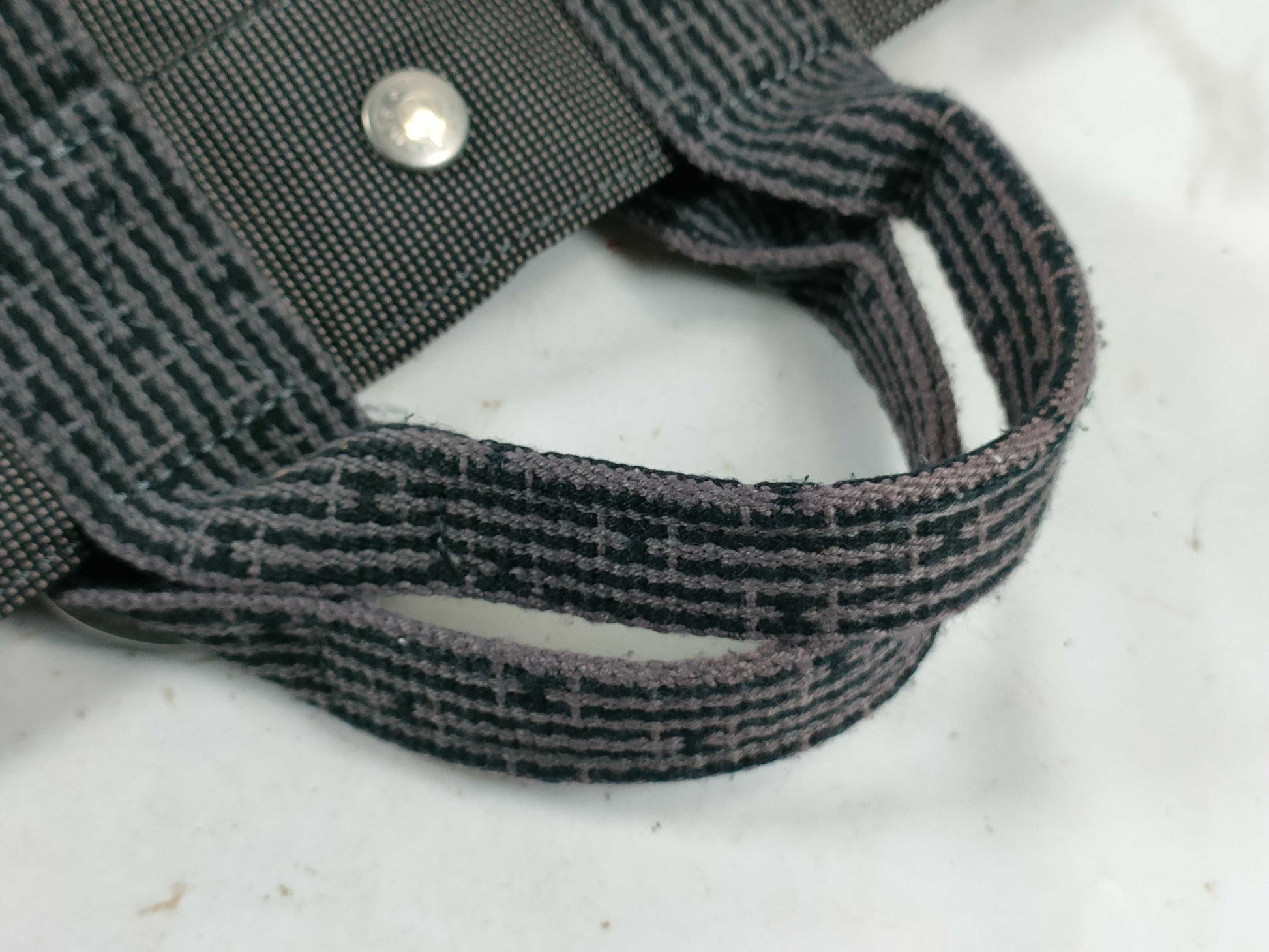 HERMES Foult Foult Mini Canvas Gray Handbag with Padlock