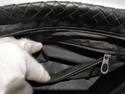BOTTEGA VENETA Intrecciato Clutch Bag, Second Bag, Handbag, Black