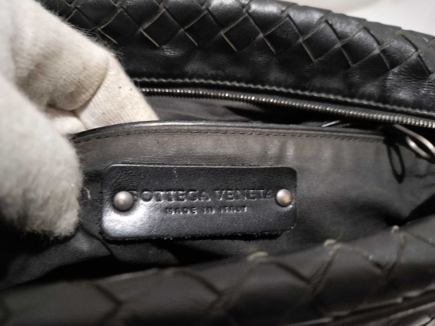 BOTTEGA VENETA Intrecciato Clutch Bag, Second Bag, Handbag, Black
