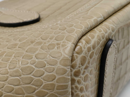 Ralph LAUREN Crocodile Embossed Handbag