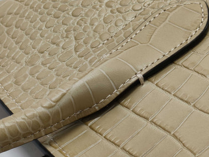 Ralph LAUREN Crocodile Embossed Handbag