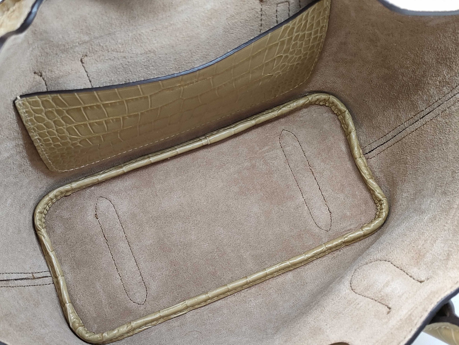 Ralph LAUREN Crocodile Embossed Handbag