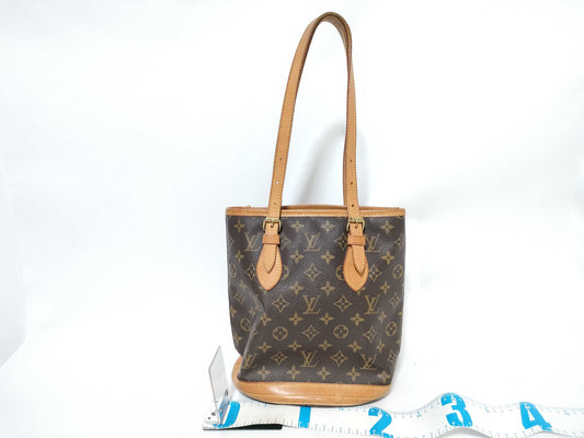 LOUIS VUITTON Monogram M42238 Petit Bucket/Tote Bag with Pouch