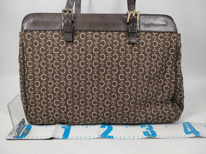 CELINE Canvas Leather Handbag Tote Bag