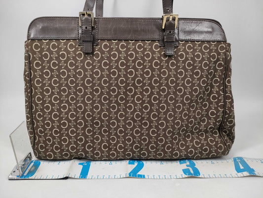 CELINE Canvas Leather Handbag Tote Bag