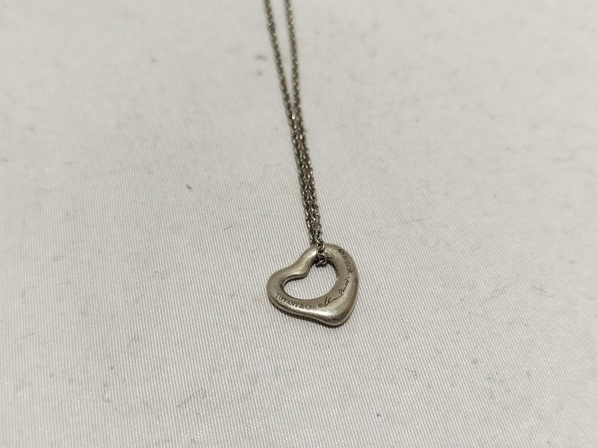 Tiffany & Co. Open Heart 925 Stamped Open Heart Necklace 2.2g Necklace