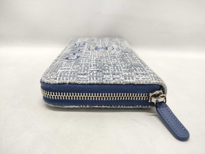 CHANEL Tweed Round Wallet