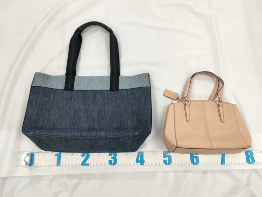 COACH 57523 Leather Pink Handbag / 91131 Denim Tote Bag