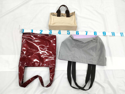 GUCCI 002 1817 0402 enamel / Burberry Nova handbag / Herve Chapelier nylon tote bag