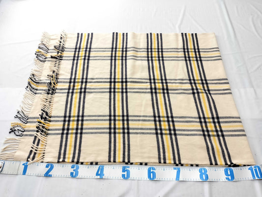 HERMES 100% Cashmere Scarf Check Pattern *One logo leather tag is missing Other Apparel