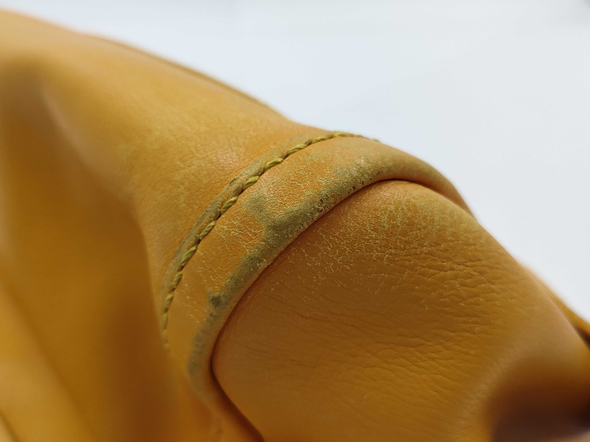 CELINE Leather Handbag with Macadam Logo, Yellow