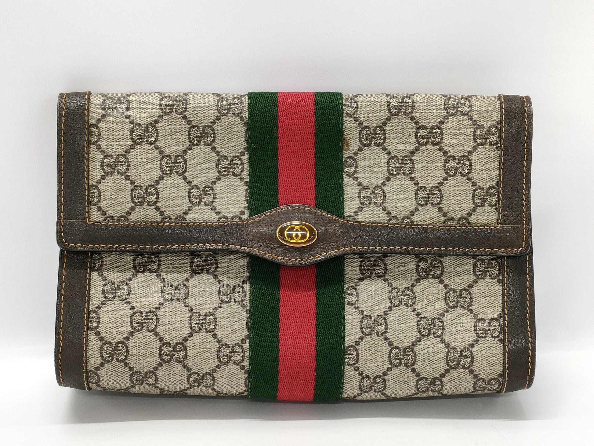 GUCCI Old Shari Line Clutch Second Bag Pouch Second Bag
