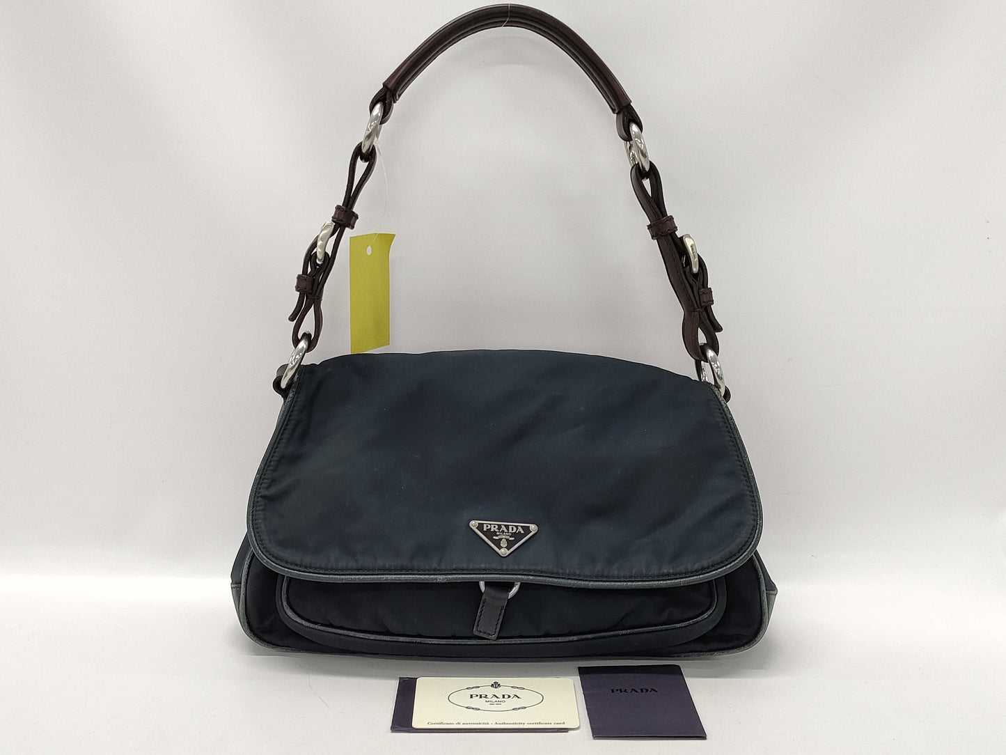 PRADA nylon and leather one-shoulder bag