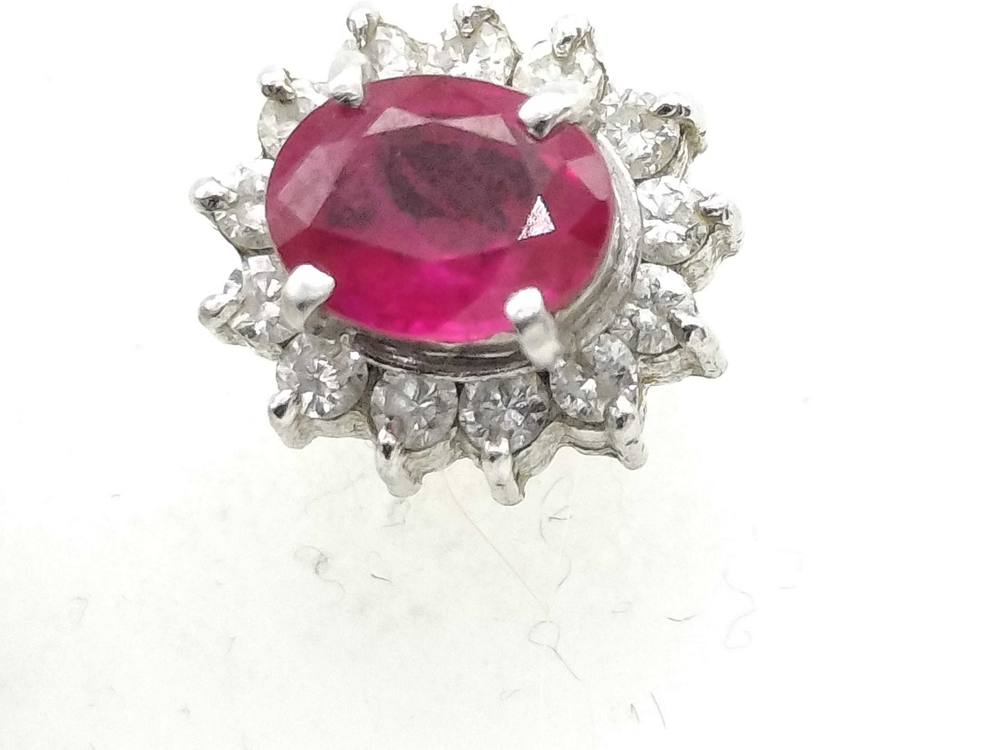 R 1.14ct D 0.31ct Pt900 3.0g Earrings 