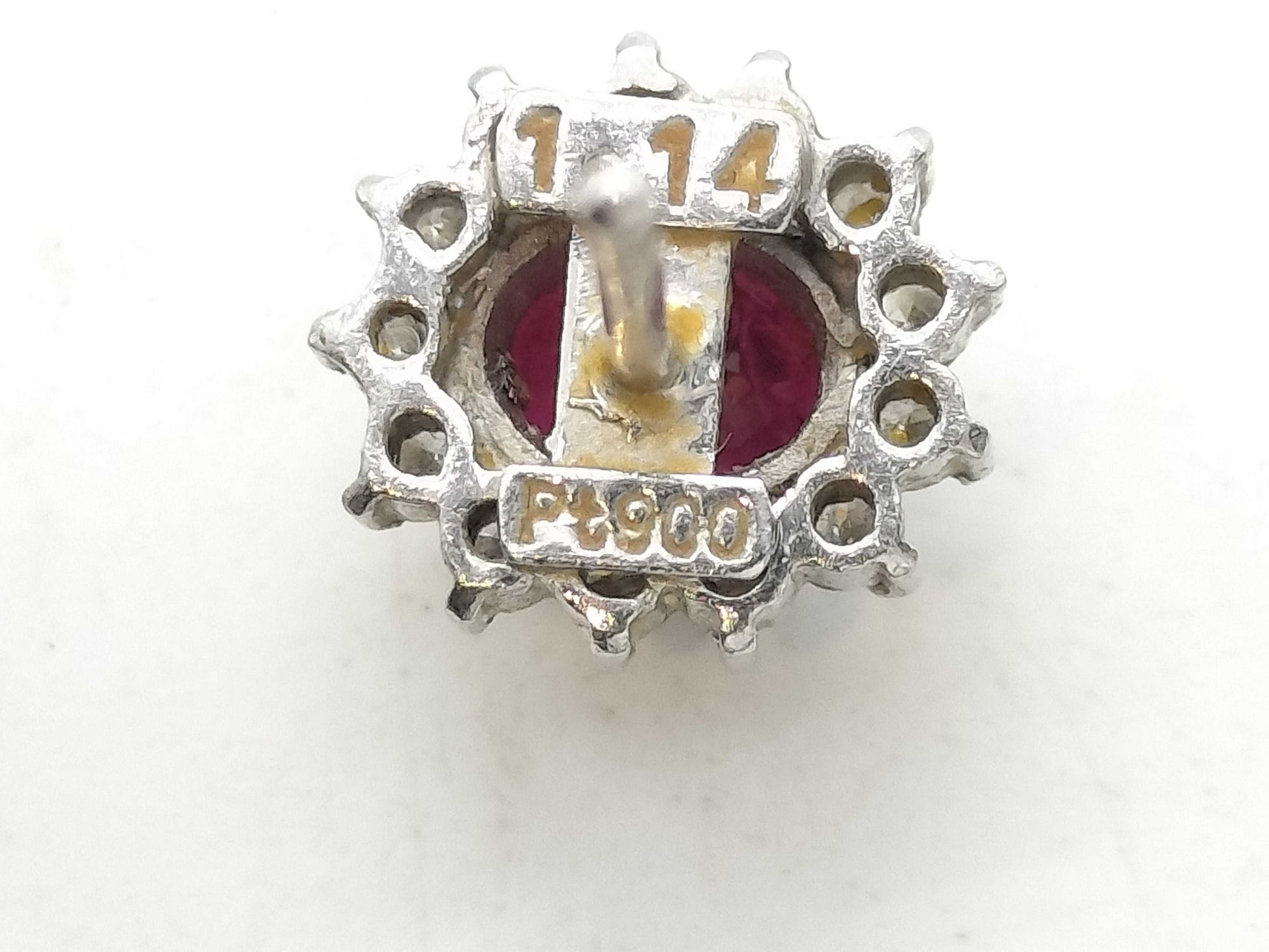 R 1.14ct D 0.31ct Pt900 3.0g Earrings 