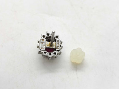 R 1.14ct D 0.31ct Pt900 3.0g Earrings 