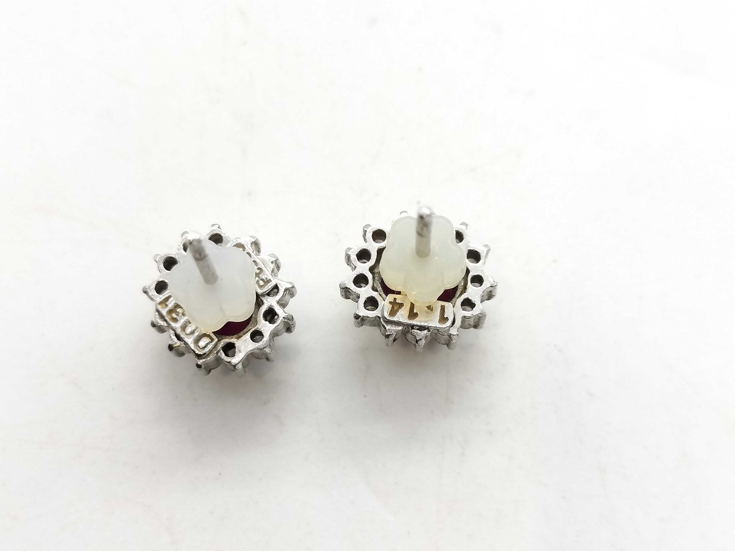 R 1.14ct D 0.31ct Pt900 3.0g Earrings 