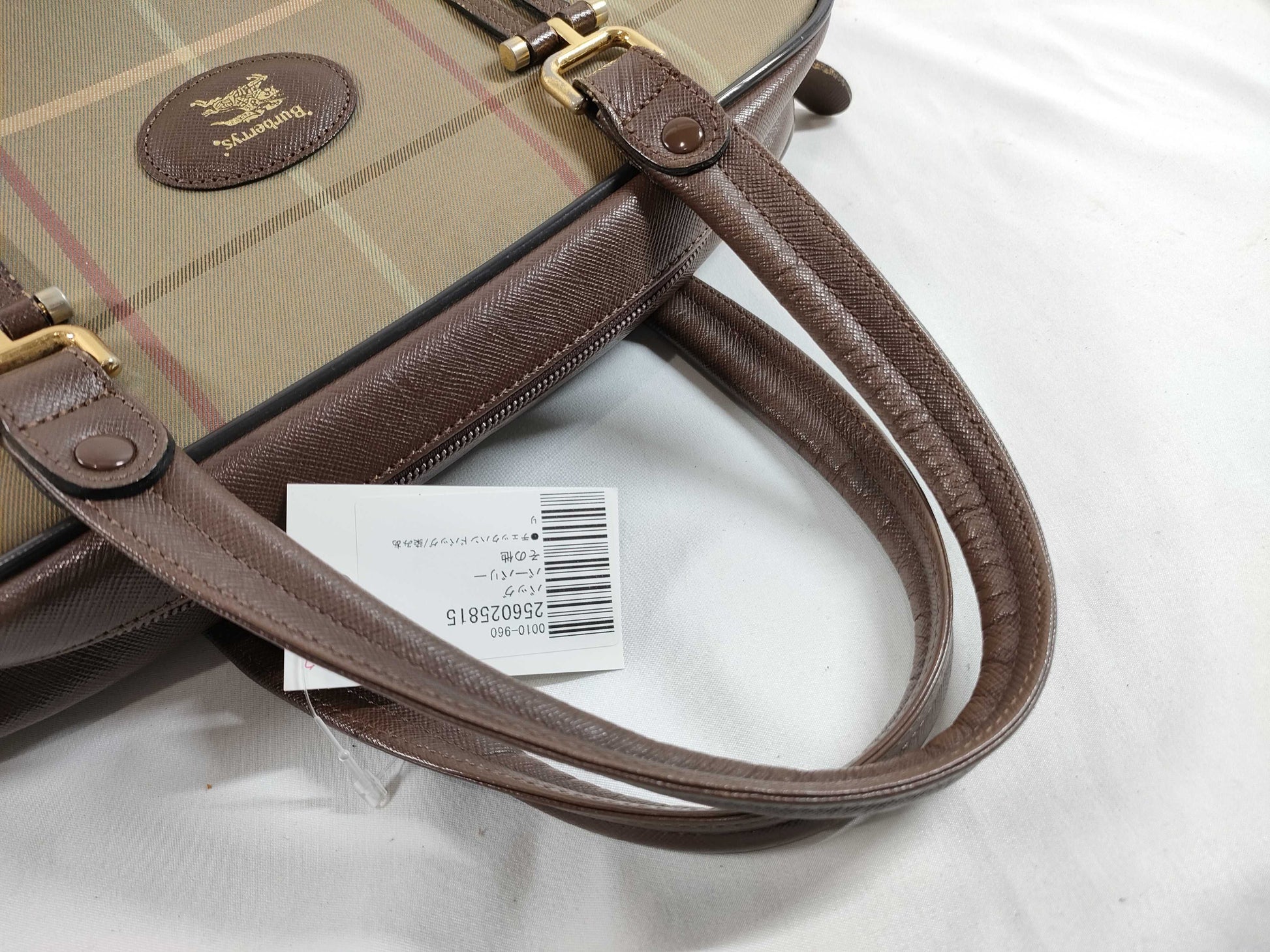 BURBERRY Check Handbag/Stained Handbag