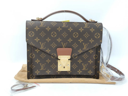 LOUIS VUITTON Monogram Porte-Document Bandouliere Handbag with Deteriorated Pockets