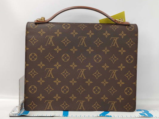 LOUIS VUITTON Monogram Porte-Document Bandouliere Handbag with Deteriorated Pockets