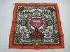 HERMES Carre Carre Decoupage Orange Scarf Scarf
