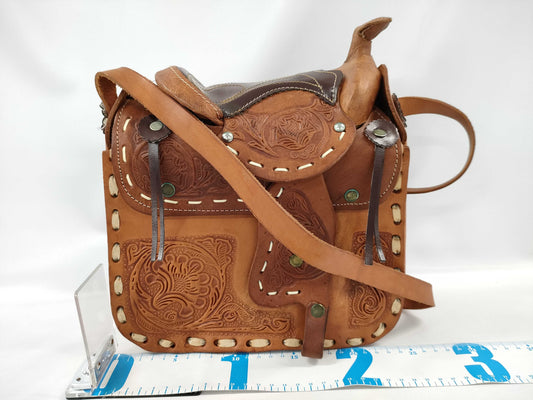 Mexican Leather Carving Shoulder Bag
