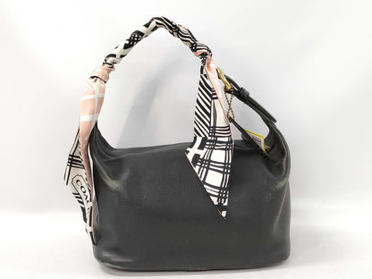 COACH Leather Shoulder Bag with Scarf