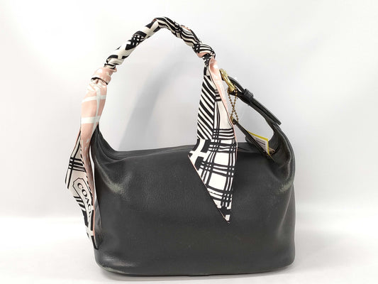 COACH Leather Shoulder Bag with Scarf