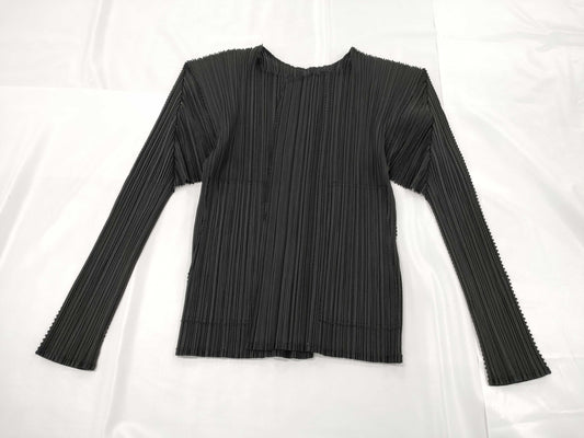 ISSEY MIYAKE Pleats Please Black Cardigan