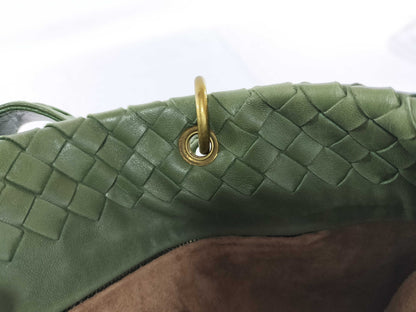 BOTTEGA VENETA Intrecciato Lock Intrecciato Hand/Moss Green Tote Bag