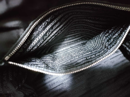 PRADA Nylon Ribbon 2-Way Handbag with Rusted Metal Fittings