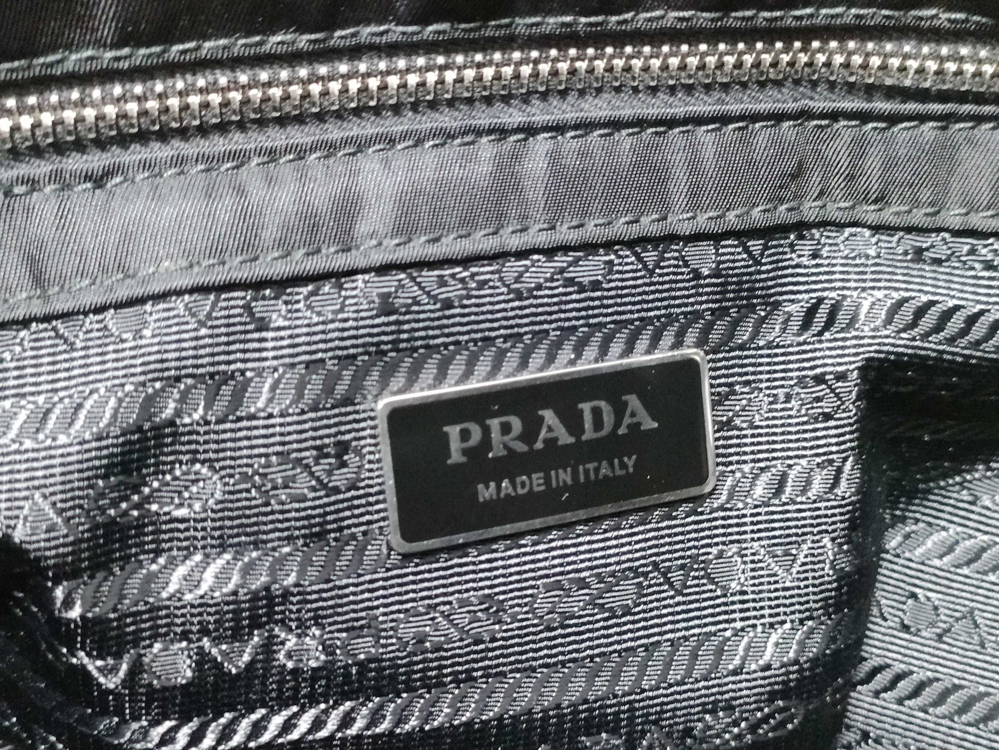 PRADA Nylon Ribbon 2-Way Handbag with Rusted Metal Fittings