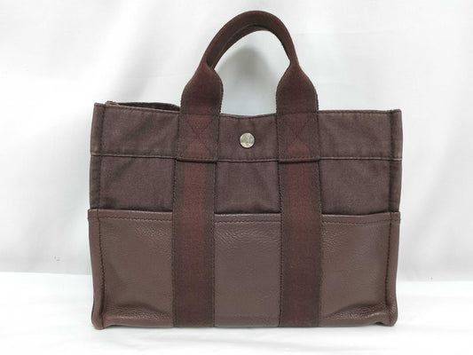 HERMES Foul Tou PM Canvas x Half Leather Bag Handbag