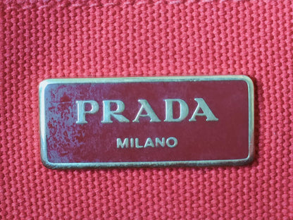 PRADA Bejeweled Canapa Canvas Handbag