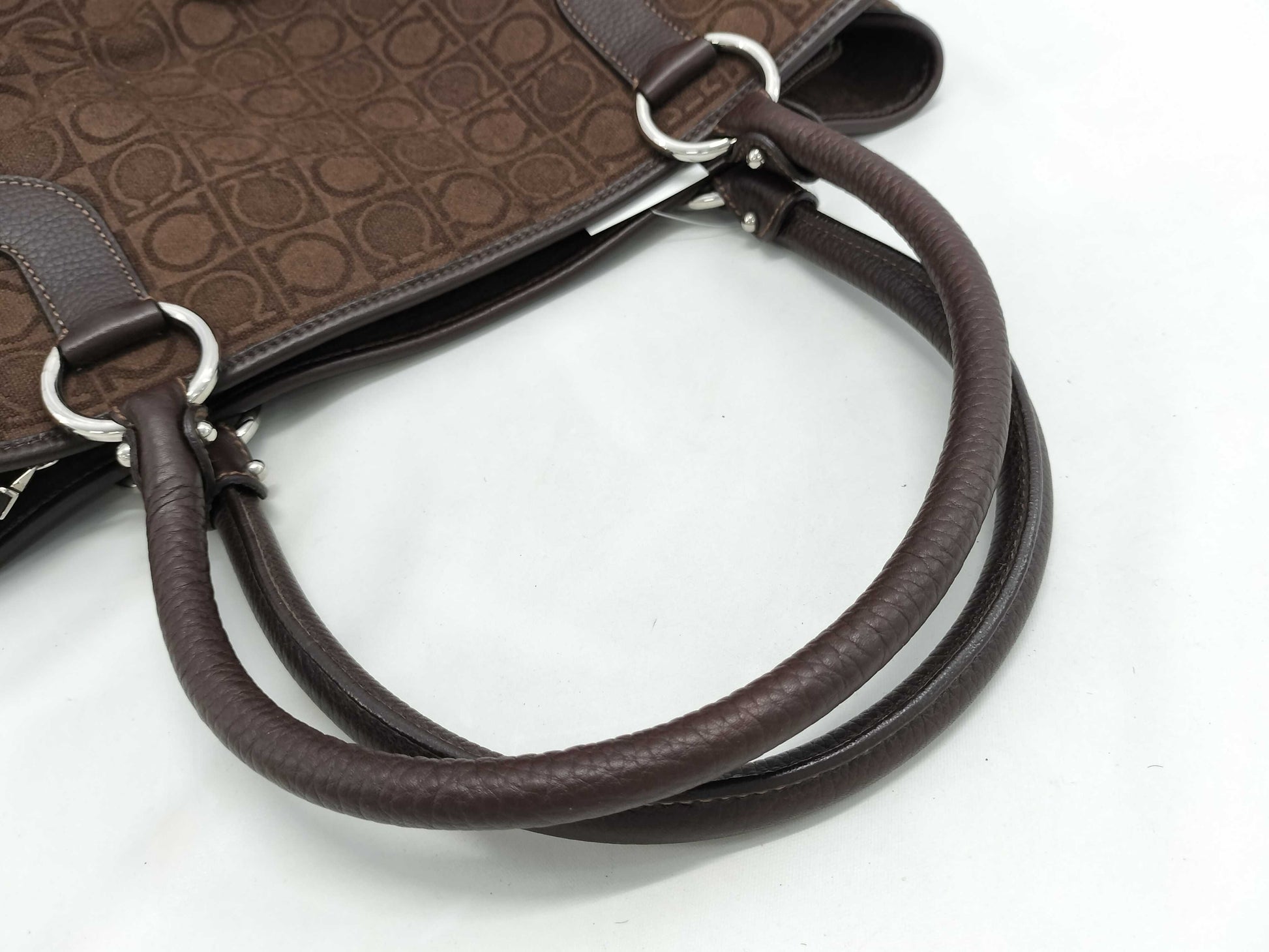 Salvatore Ferragamo Gancini Cotton Handbag