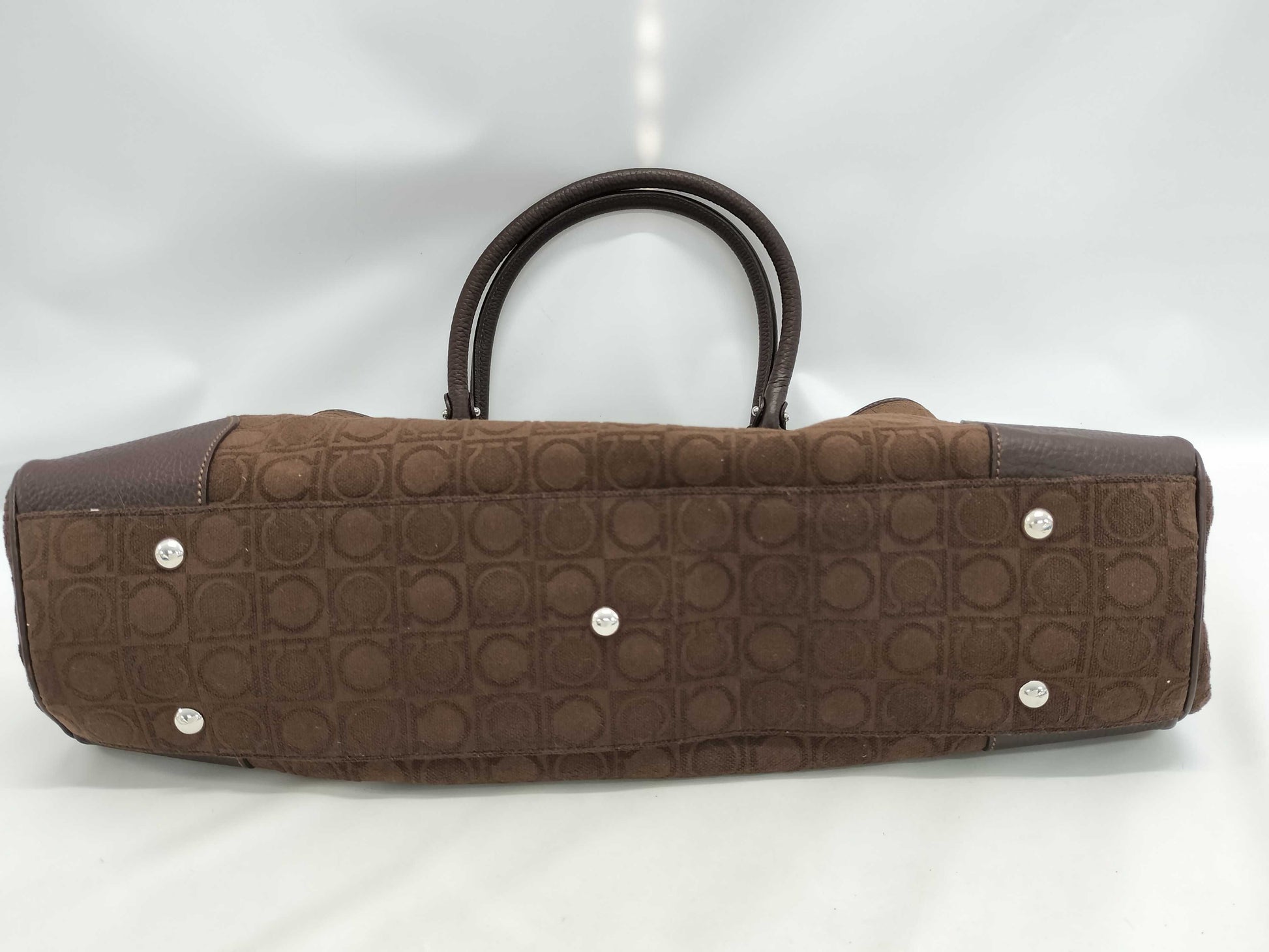 Salvatore Ferragamo Gancini Cotton Handbag