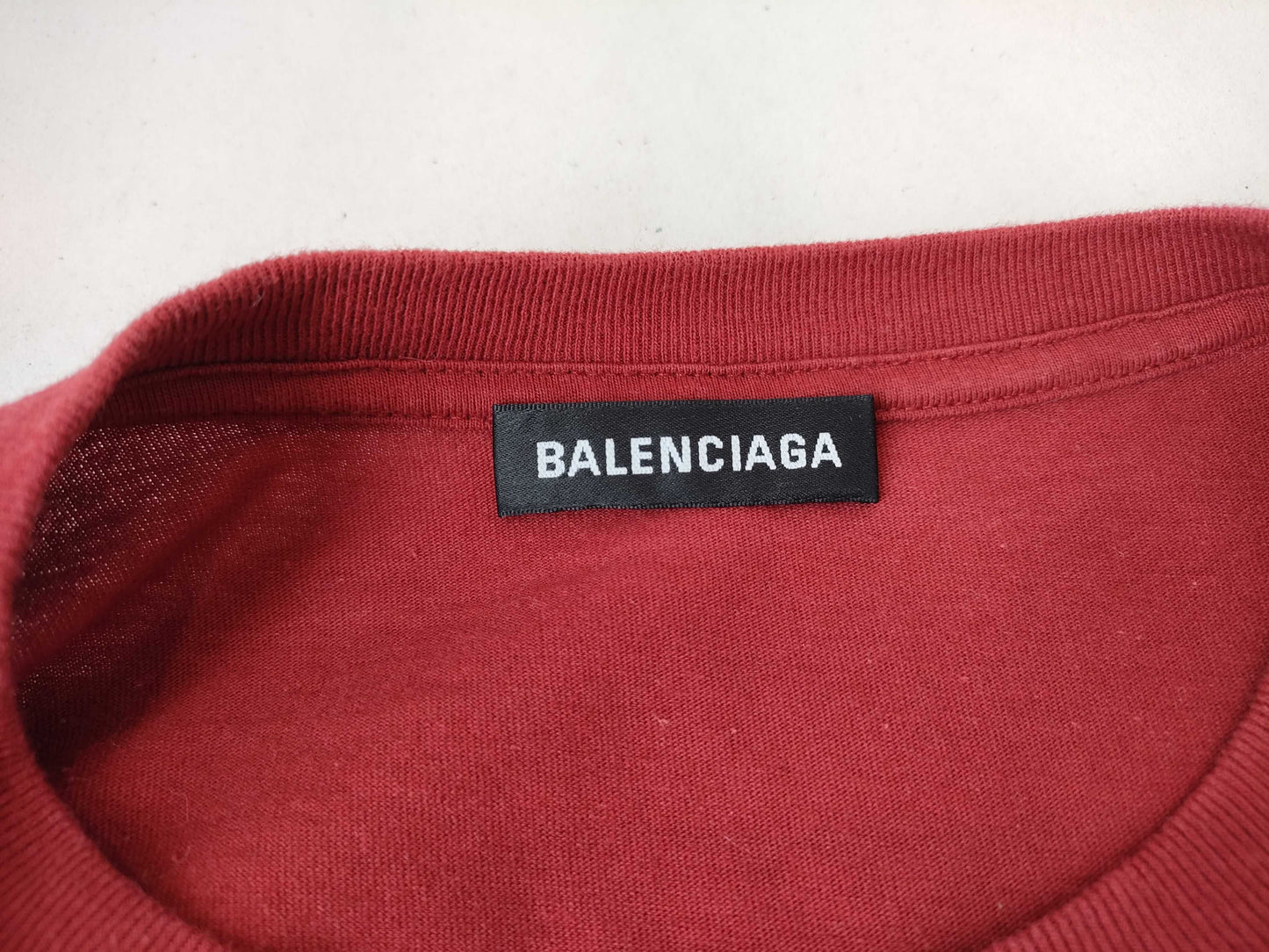 BALENCIAGA BB Balenciaga Short Sleeve T-Shirt with Logo, Red, Size XS
