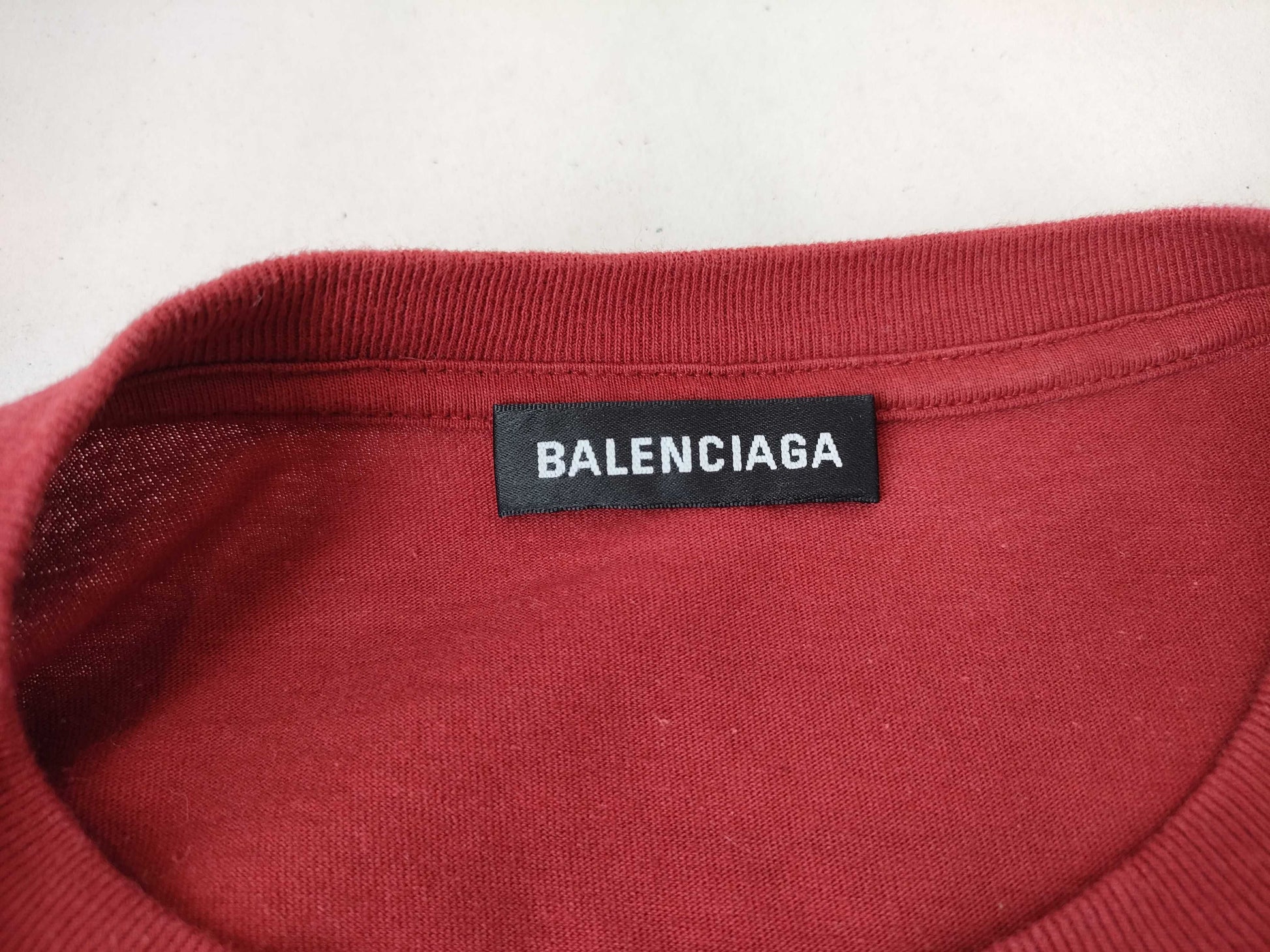 BALENCIAGA BB Balenciaga Short Sleeve T-Shirt with Logo, Red, Size XS