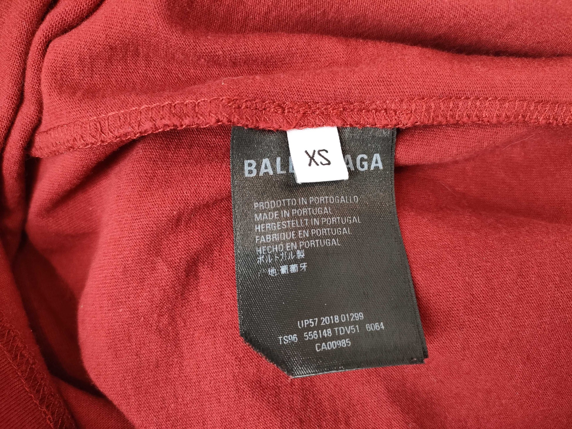 BALENCIAGA BB Balenciaga Short Sleeve T-Shirt with Logo, Red, Size XS