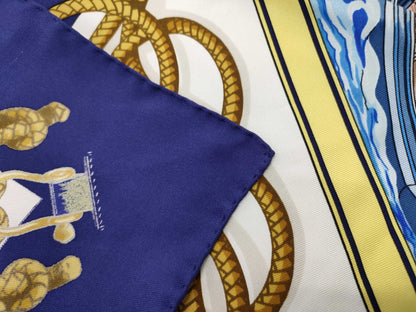 HERMES HERMES Carre RETOUR DE PECHE/Navy Scarf Scarf