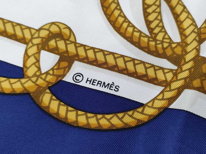 HERMES HERMES Carre RETOUR DE PECHE/Navy Scarf Scarf