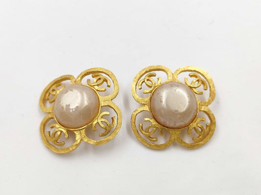 CHANEL 95P/Mave Pearl/Coco/Vintage/Earrings