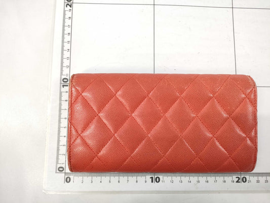 CHANEL Caviar Leather Matelasse Long Wallet, 22 Series