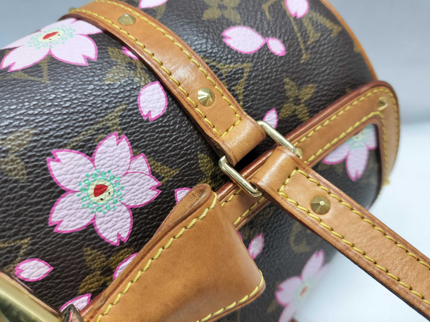 LOUIS VUITTON Unconfirmed Monogram Murakami Cherry Blossom Papillon M92009 Handbag