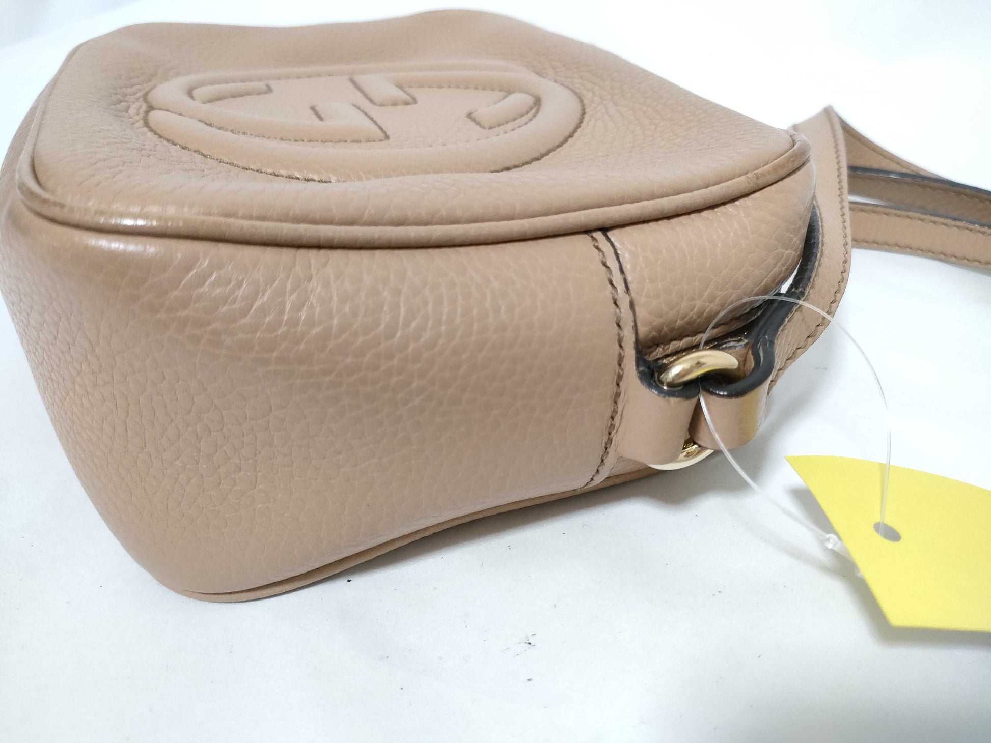 GUCCI Soho Beige Leather Shoulder Bag