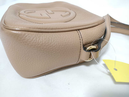 GUCCI Soho Beige Leather Shoulder Bag