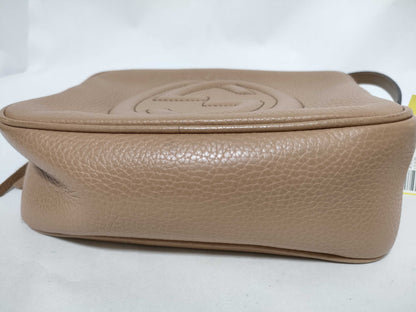 GUCCI Soho Beige Leather Shoulder Bag